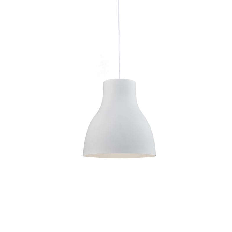 Kuzco Cradle 16in 1-Light Pendant | Modern White Aluminum Shade | Kitchen Island & Dining Room | 16 x 16 x 17 in | Model 494216-WH