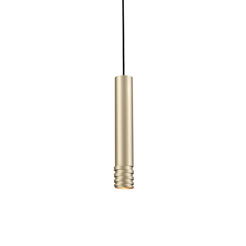 Kuzco Milca 15in 1-Light Pendant | Modern Gold Steel Cylinder | Kitchen Island & Dining Room | 14.62 x 2.38 in | Model 494502L-GD