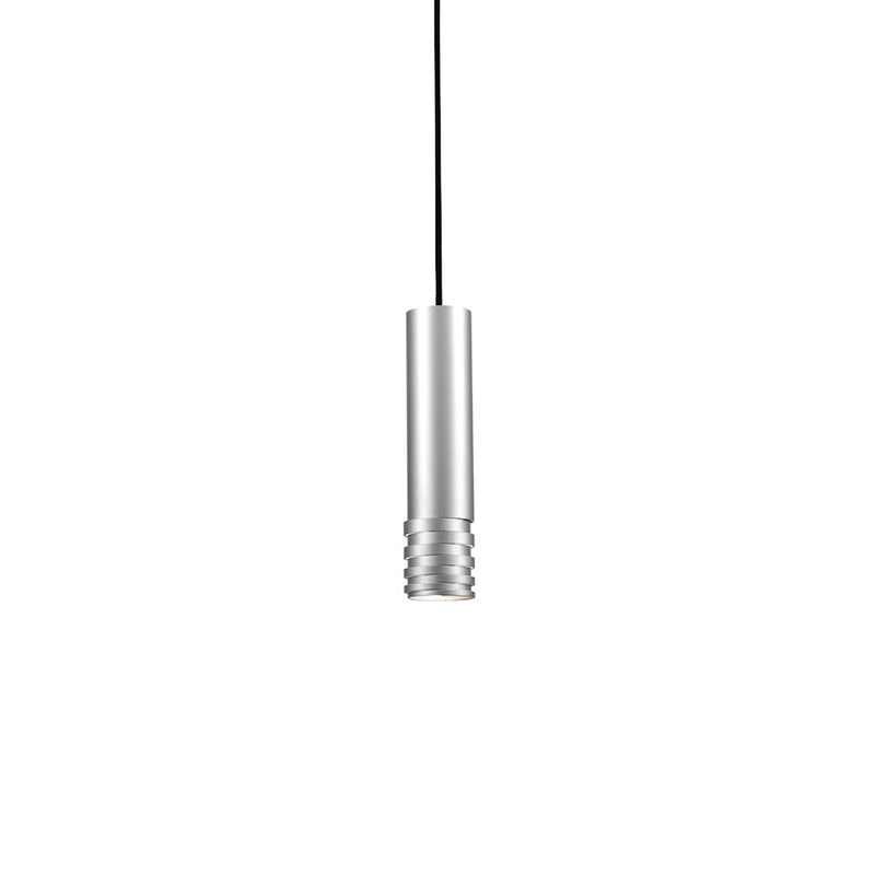 Kuzco Milca 1-Light 10in Pendant | Brushed Nickel Steel Cylinder | Kitchen Island & Dining Room Accent | 50W GU10 Socket | Model 494502M-BN