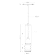 Kuzco Milca 1-Light 10in Pendant | Brushed Nickel Steel Cylinder | Kitchen Island & Dining Room Accent | 50W GU10 Socket | Model 494502M-BN
