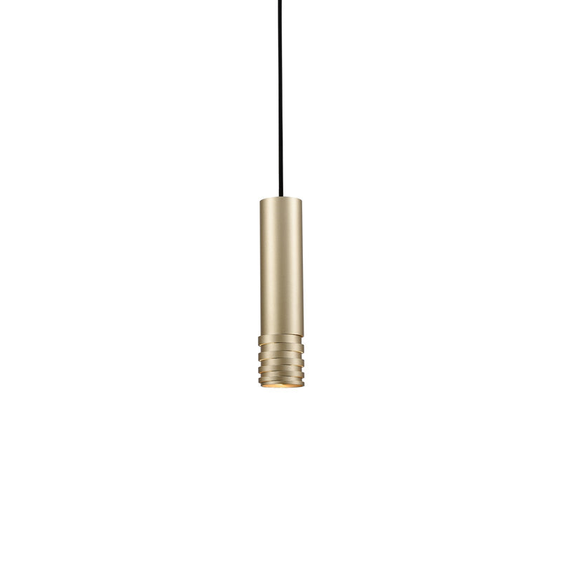 Kuzco Milca 10in 1-Light Pendant | Modern Gold Steel Cylindrical Shade | Kitchen Island & Dining Room | 10.25 x 2.38 in | Model 494502M-GD