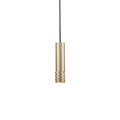 Kuzco Milca 10in 1-Light Pendant | Modern Gold Steel Cylindrical Shade | Kitchen Island & Dining Room | 10.25 x 2.38 in | Model 494502M-GD