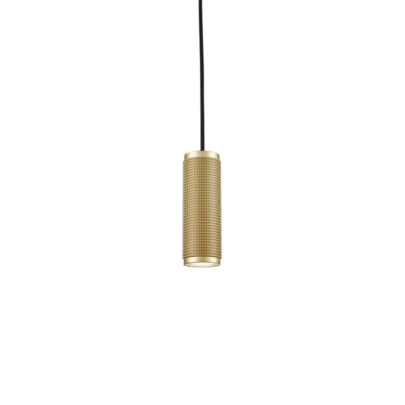 Kuzco Micro 1-Light 3in Pendant | Modern Gold Knurled Aluminum Shade | Kitchen Island & Dining Room | 7.25in H, 2.5in Dia | Model 494603-GD
