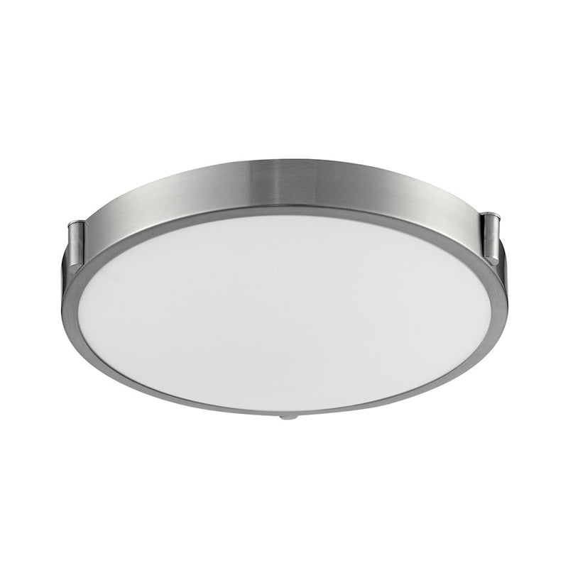 Kuzco Floyd 13in LED Flush Mount | Brushed Nickel and Opal Glass | Hallway & Bedroom Ceiling Light | 3 x 13 in | Model 501112-LED
