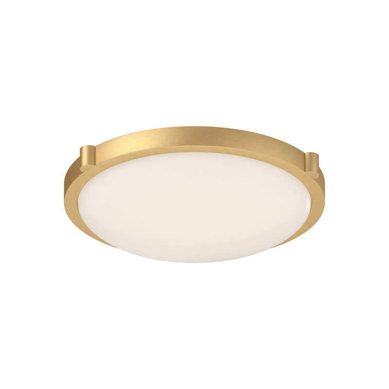 Kuzco Floyd 13in LED Flush Mount | Brushed Gold and Opal Glass | Bedroom & Hallway | 3 x 13 in | Model 501112BG-LED-5CCT
