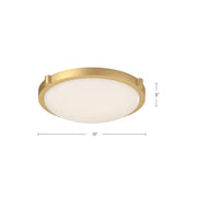 Kuzco Floyd 13in LED Flush Mount | Brushed Gold and Opal Glass | Bedroom & Hallway | 3 x 13 in | Model 501112BG-LED-5CCT