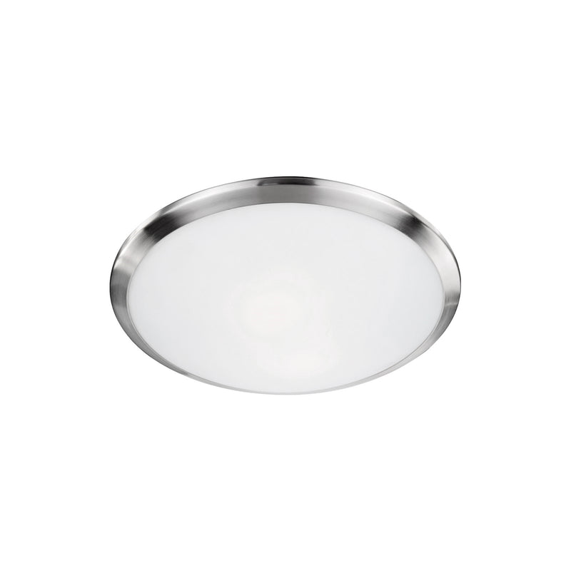 Kuzco Malta 12in 1-Light Flush Mount | Traditional Brushed Nickel and Opal Glass | Hallway & Bedroom Ceiling Light | 60W Incandescent | Model 51561BN