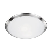 Kuzco Malta 2-Light 15in Flush Mount | Brushed Nickel and Opal Glass | Bedroom & Hallway Ceiling Light | 15 x 15 x 3.38 in | Model 51562BN