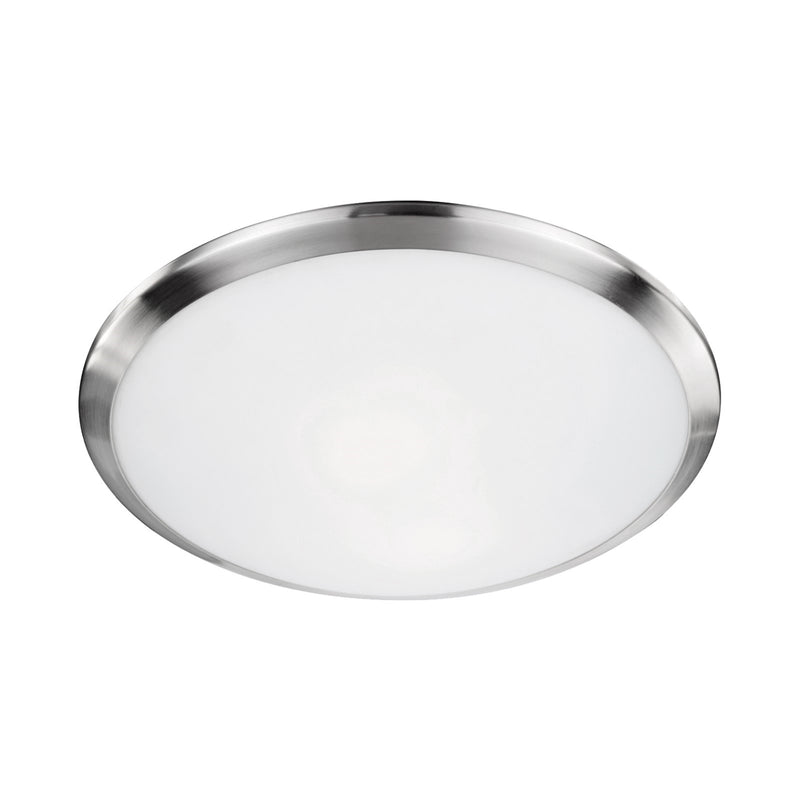 Kuzco Malta 2-Light 15in Flush Mount | Brushed Nickel and Opal Glass | Bedroom & Hallway Ceiling Light | 15 x 15 x 3.38 in | Model 51562BN
