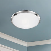 Kuzco Malta 2-Light 15in Flush Mount | Brushed Nickel and Opal Glass | Bedroom & Hallway Ceiling Light | 15 x 15 x 3.38 in | Model 51562BN