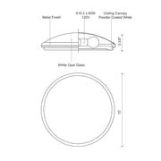 Kuzco Malta 2-Light 15in Flush Mount | Brushed Nickel and Opal Glass | Bedroom & Hallway Ceiling Light | 15 x 15 x 3.38 in | Model 51562BN