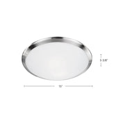Kuzco Malta 2-Light 15in Flush Mount | Brushed Nickel and Opal Glass | Bedroom & Hallway Ceiling Light | 15 x 15 x 3.38 in | Model 51562BN