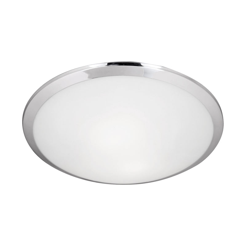 Kuzco Malta 15in 2-Light Flush Mount | Modern Chrome and Opal Glass | Bedroom & Hallway Ceiling Light | 15 x 15 x 3.38 in | Model 51562CH