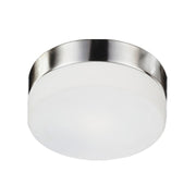 Kuzco Lomita 12in 2-Light Flush Mount | Brushed Nickel and Opal Glass | Hallway & Bedroom Ceiling Light | 2 x 40W Incandescent | Model 52022BN