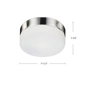 Kuzco Lomita 12in 2-Light Flush Mount | Brushed Nickel and Opal Glass | Hallway & Bedroom Ceiling Light | 2 x 40W Incandescent | Model 52022BN