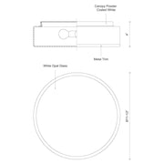 Kuzco Charlie 12in 2-Light Flush Mount | Black Metal and Opal Glass | Bedroom & Hallway | 4 x 11.5 in | Model 599002BK