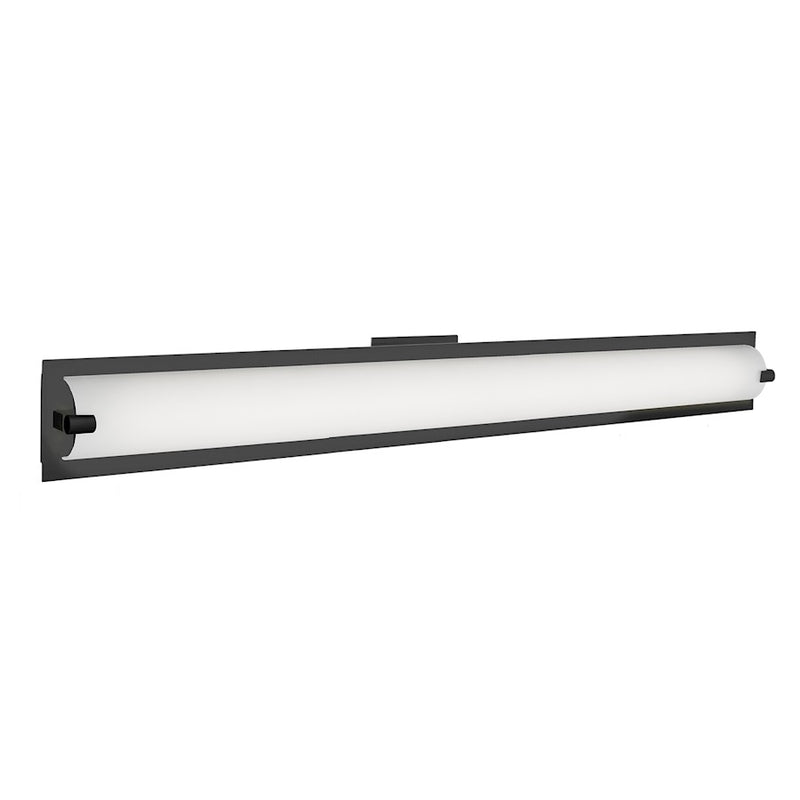 Kuzco Lighthouse 38in 1-Light LED Vanity Light | Modern Black and Opal Glass | Bathroom & Powder Room | 38 x 4 x 2.5 in | Model 601002BK-LED