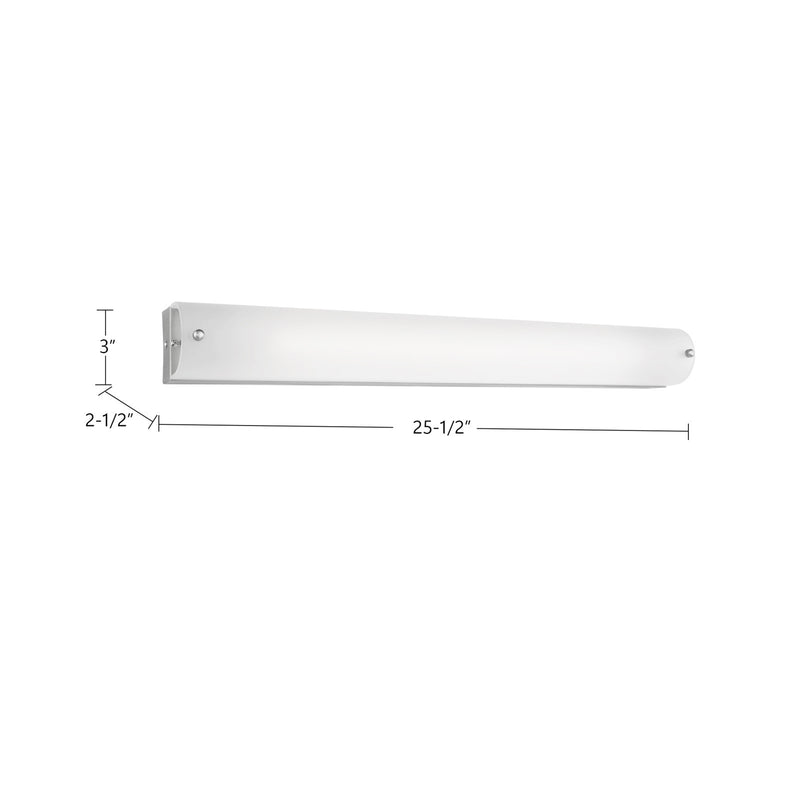 Kuzco Peggy 25in 1-Light LED Vanity Light | Modern Chrome Metal and Opal Glass | Bathroom & Powder Room | 25.5 x 3 x 2.5 in | Model 601003CH-LED