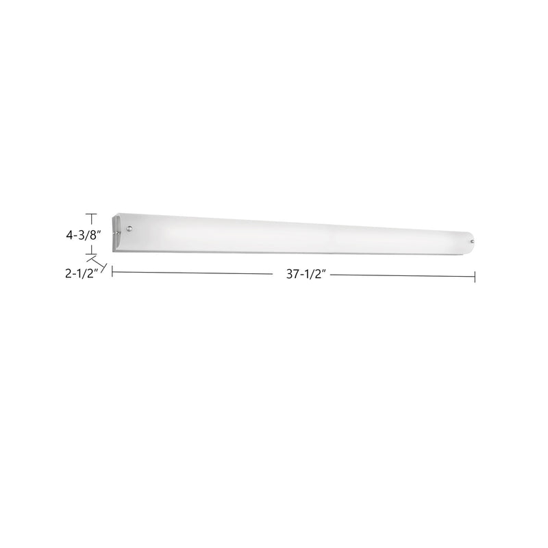 Kuzco Peggy 38in LED Vanity Light | Chrome and Opal Glass | Bathroom Vanity & Damp Location | 3600lm, 3000K, Dimmable, ADA | Model 601004CH-LED
