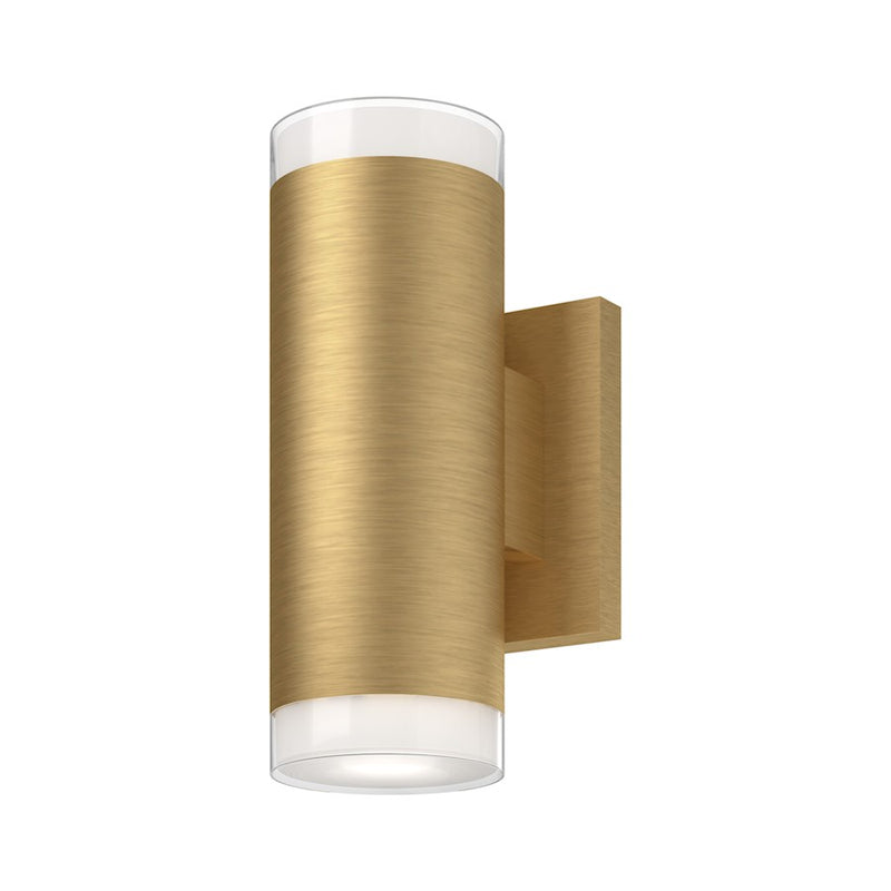 Kuzco Norfolk 8in 1-Light LED Wall Sconce | Modern Brushed Gold and Clear Acrylic | Hallway & Bedroom Accent | 3.12 x 4 x 8.25 in | Model 601432BG-LED