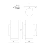 Kuzco Norfolk 8in 1-Light LED Wall Sconce | Modern Black and Frosted Acrylic Diffuser | Hallway & Bedroom Accent Light | 1200lm | Model 601432BK-LED