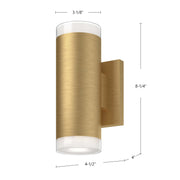 Kuzco Norfolk 8in 1-Light LED Wall Sconce | Modern Black and Frosted Acrylic Diffuser | Hallway & Bedroom Accent Light | 1200lm | Model 601432BK-LED