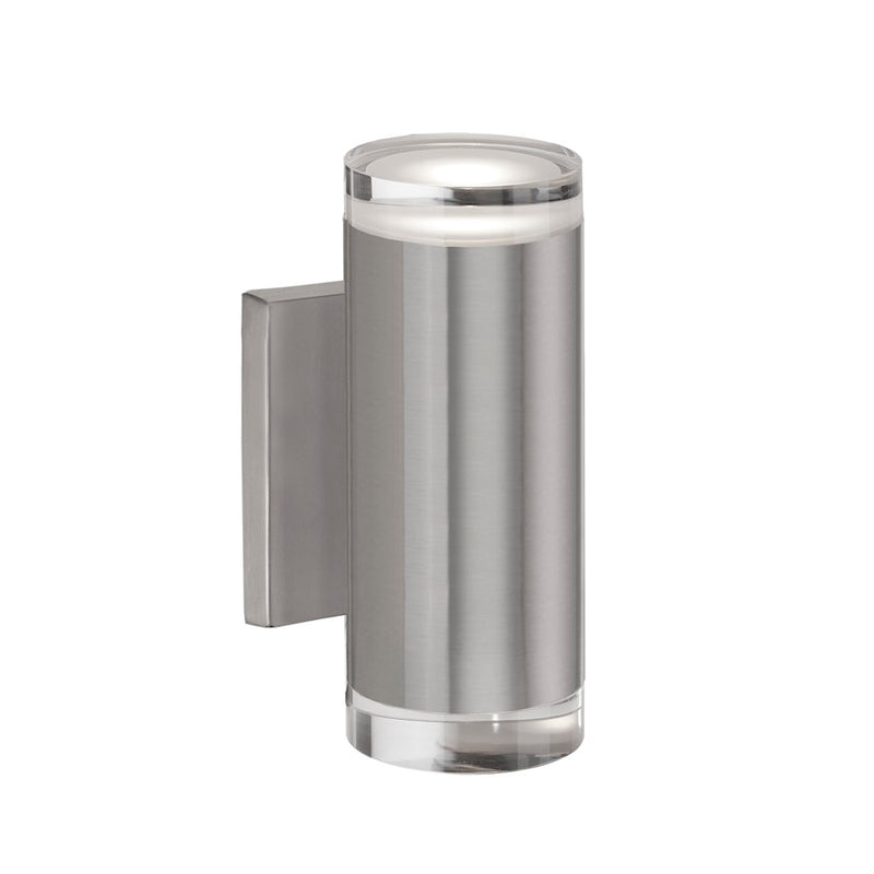 Kuzco Norfolk 8in 1-Light Wall Sconce | Modern Brushed Nickel and Frosted Acrylic | Bedroom & Hallway | 3.12 x 8.25 x 4 in | Model 601432BN-LED