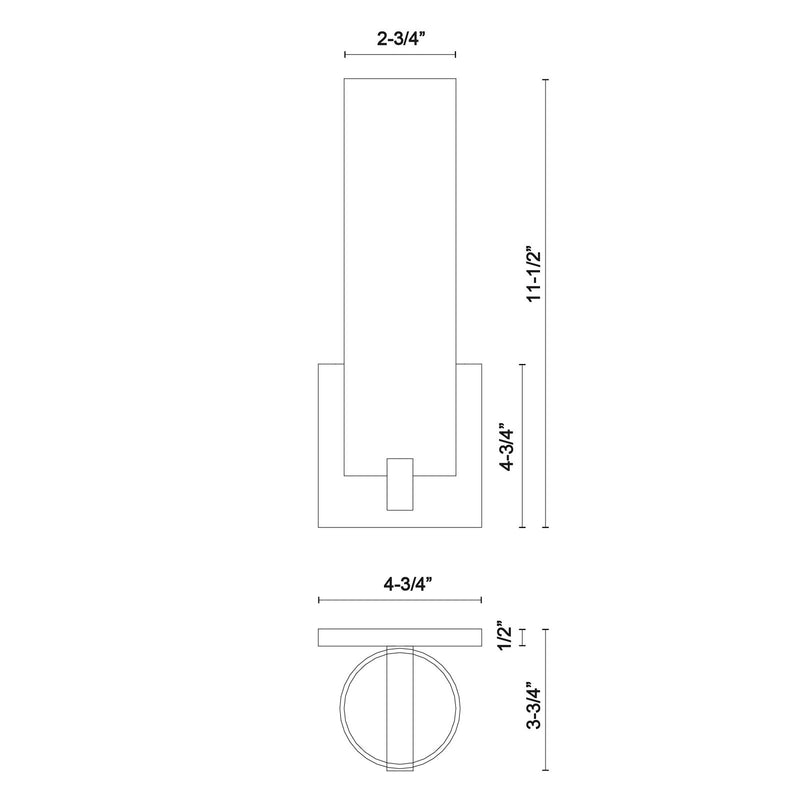 Kuzco Elizabeth 12in 1-Light LED Wall Sconce | Modern Black Metal and Opal Glass | Bedroom & Hallway Accent | Model 601484BK-LED