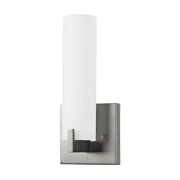 Kuzco Elizabeth 12in 11W LED Wall Sconce | Modern Brushed Nickel and Opal Glass | Hallway & Bedroom Accent | 2 x 11 x 3 in | Model 601484BN-LED