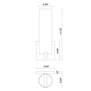 Kuzco Elizabeth 12in 11W LED Wall Sconce | Modern Brushed Nickel and Opal Glass | Hallway & Bedroom Accent | 2 x 11 x 3 in | Model 601484BN-LED