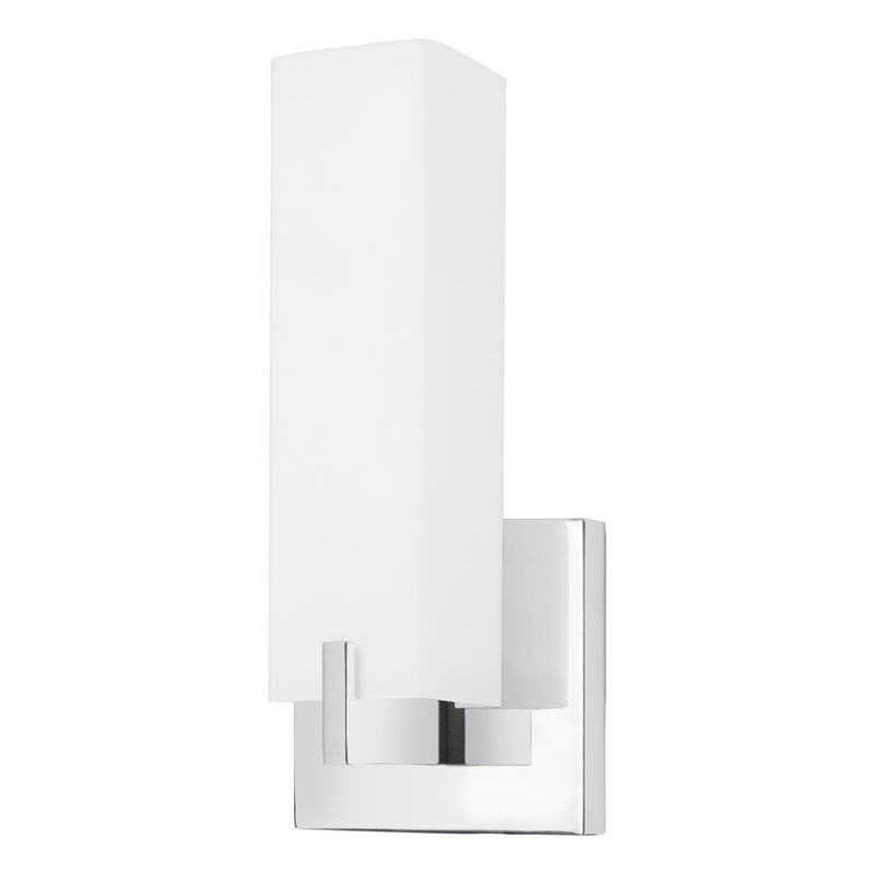 Kuzco Stratford 12in LED Wall Sconce | Chrome Metal and Opal Glass | Hallway & Bedroom Accent | 800lm 3000K 90CRI Dimmable | Model 601485CH-LED