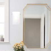 Kuzco Hudson 1-Light 13in Wall Sconce | Opal Glass with Brushed Nickel & Chrome | Hallway & Bedroom Accent | 6 x 9 in | Model 60331