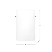 Kuzco Hudson 1-Light 13in Wall Sconce | Opal Glass with Brushed Nickel & Chrome | Hallway & Bedroom Accent | 6 x 9 in | Model 60331