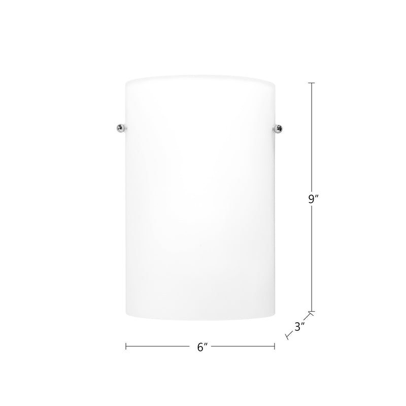 Kuzco Hudson 1-Light 13in Wall Sconce | Opal Glass with Brushed Nickel & Chrome | Hallway & Bedroom Accent | 6 x 9 in | Model 60331