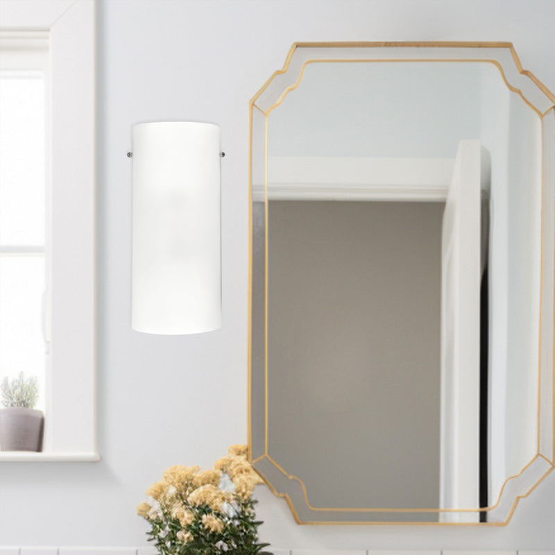 Kuzco Hudson 2-Light 9in Wall Sconce | Modern Opal Glass with Brushed Nickel/Chrome | Bedroom & Hallway Accent Light | Model 60332
