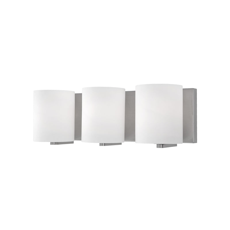 Kuzco Bridgewater 19in 3-Light Vanity Light | Traditional Brushed Nickel and Opal Glass | Bathroom Vanity | 19 x 6 in | Model 70233BN