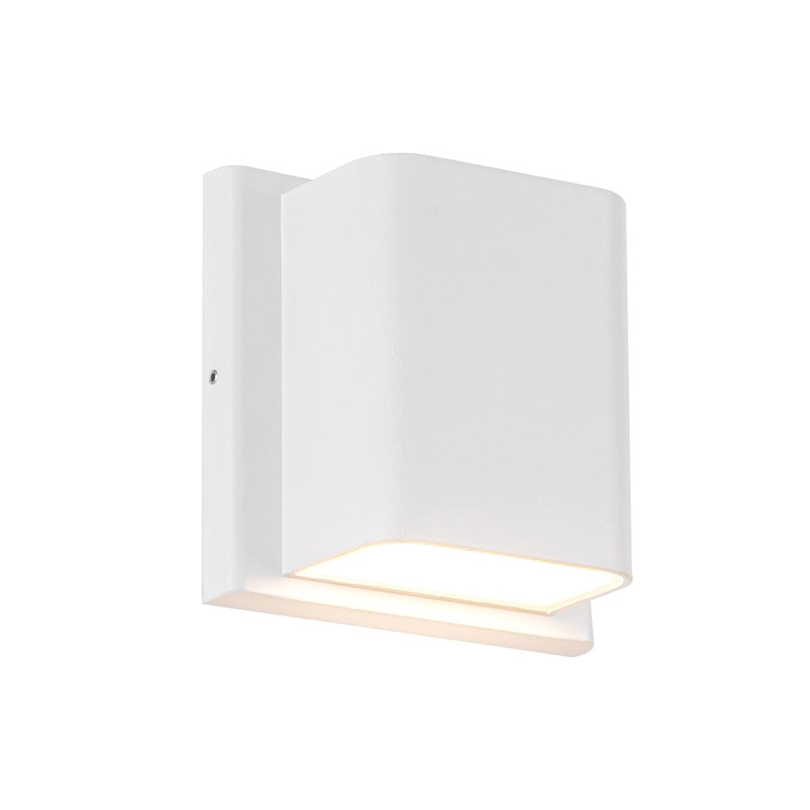 Kuzco Tolan 4" LED All terior Wall/750 Lumens, White/Clear - AT48403-WH-UNV-3CCT