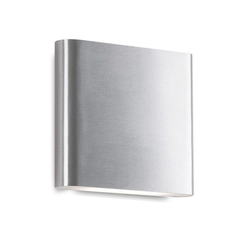 Kuzco Slate 6in 1-Light LED Outdoor Wall Sconce | Modern Brushed Nickel and Frosted Glass | Covered Patio & Entryway | Model AT6506-BN-UNV