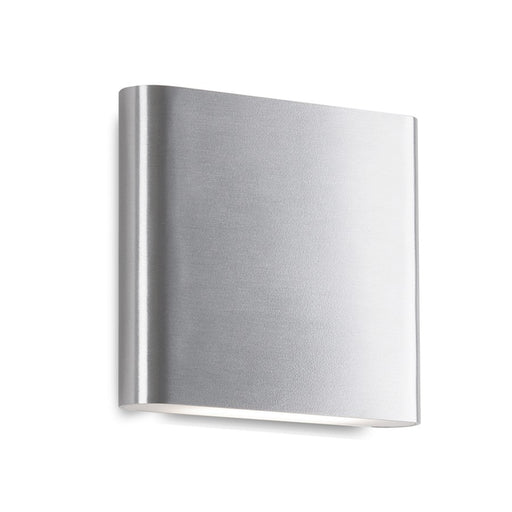 Kuzco Slate 6in 1-Light LED Outdoor Wall Sconce | Modern Brushed Nickel and Frosted Glass | Covered Patio & Entryway | Model AT6506-BN-UNV