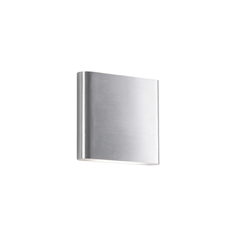 Kuzco Slate 6in 1-Light LED Outdoor Wall Sconce | Modern Brushed Nickel and Frosted Glass | Covered Patio & Entryway | Model AT6506-BN-UNV
