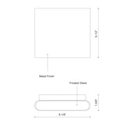 Kuzco Slate 6in 1-Light LED Outdoor Wall Sconce | Modern Brushed Nickel and Frosted Glass | Covered Patio & Entryway | Model AT6506-BN-UNV
