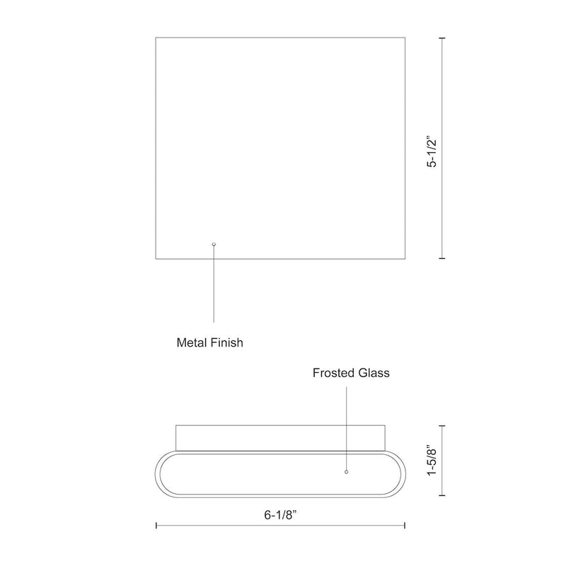 Kuzco Slate 6in 1-Light LED Outdoor Wall Sconce | Modern Brushed Nickel and Frosted Glass | Covered Patio & Entryway | Model AT6506-BN-UNV
