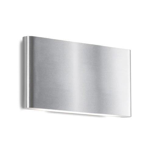 Kuzco Slate 10in 26W LED Outdoor Sconce | Brushed Nickel Aluminum and Frosted Glass | Covered Patio & Entryway | Model AT6510-BN