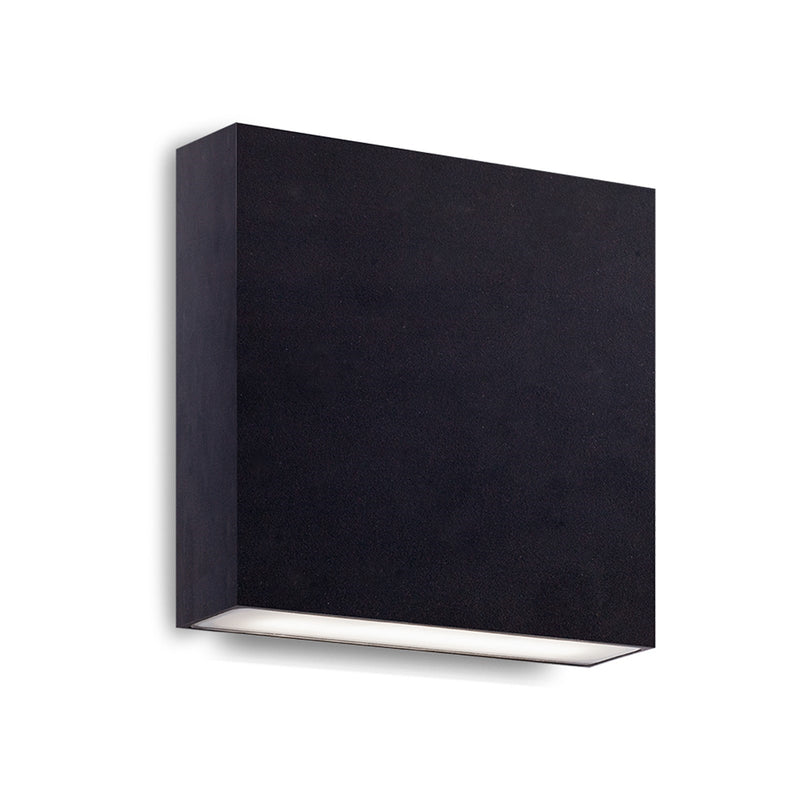 Kuzco Mica 6in LED Wall Sconce | Modern Black Aluminum and Frosted Glass | Indoor & Outdoor Wet Location | 6.12 x 5.5 x 1.62 in | Model AT67006-BK