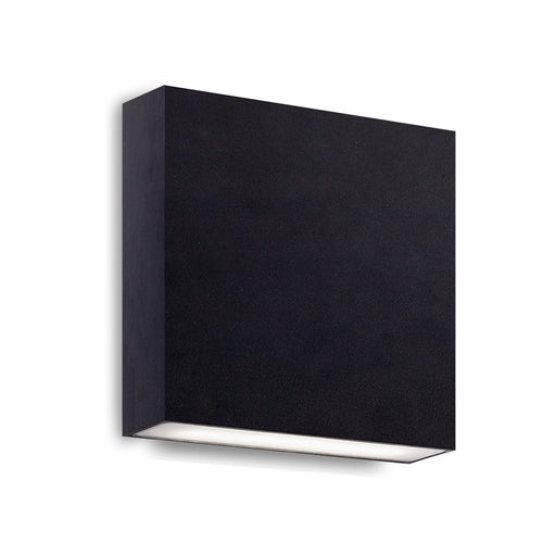 Kuzco Mica 6in LED Wall Sconce | Modern Black Aluminum and Frosted Glass | Indoor & Outdoor Wet Location | 6.12 x 5.5 x 1.62 in | Model AT67006-BK