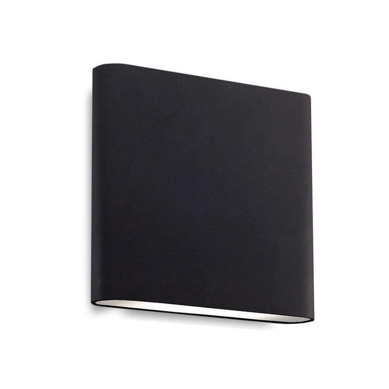 Kuzco Slate 6in 1-Light Outdoor Wall Sconce | Minimalist Black Aluminum and Frosted Glass | Covered Patio & Entryway | Model AT68006-BK