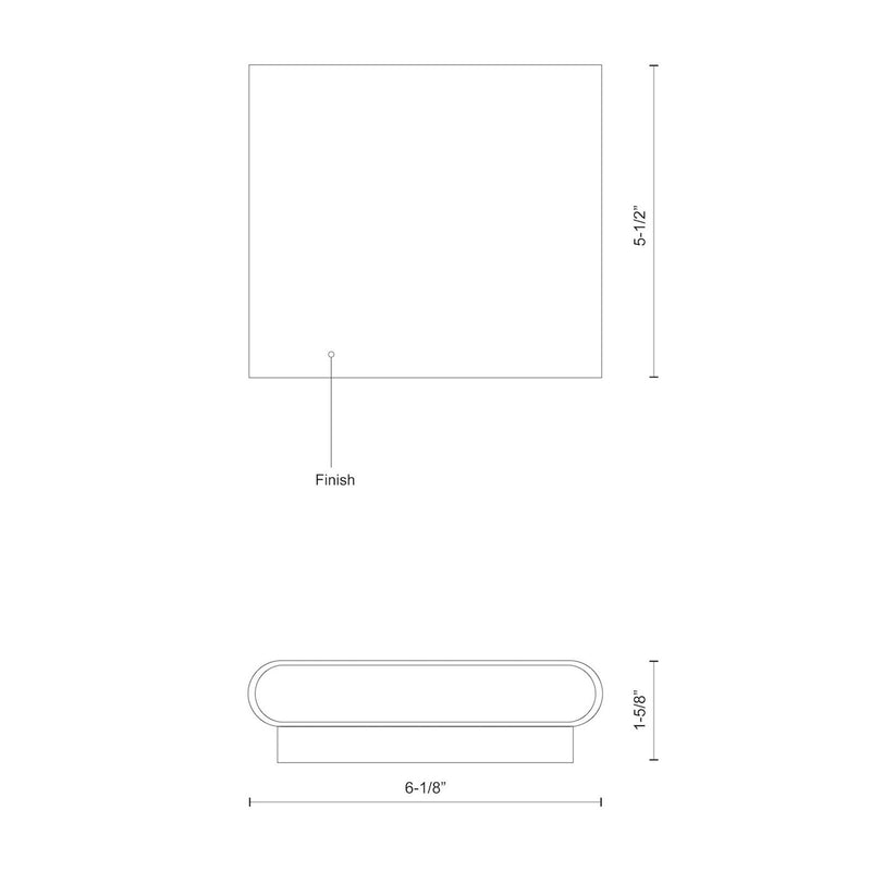 Kuzco Slate 6in 1-Light LED Wall Sconce | Modern Brushed Nickel and Frosted Glass | Covered Patio & Entryway | 6.12 x 5.5 x 1.62 in | Model AT68006-BN