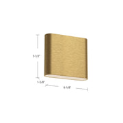 Kuzco Slate 6in 1-Light LED Wall Sconce | Modern Brushed Nickel and Frosted Glass | Covered Patio & Entryway | 6.12 x 5.5 x 1.62 in | Model AT68006-BN