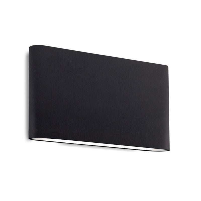 Kuzco Slate 10" LED All-terior Wall Light, Black/Frosted Glass