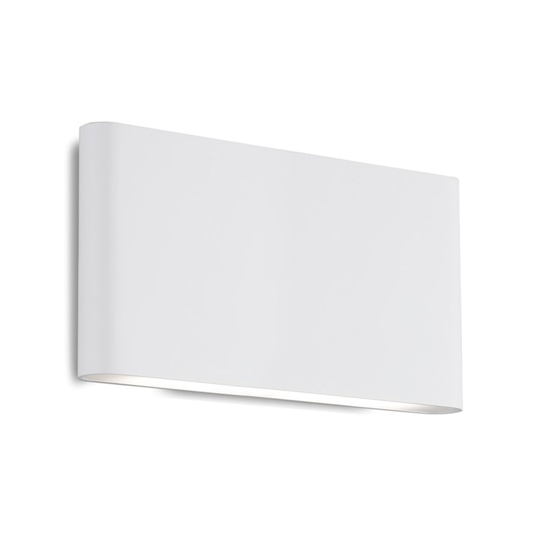 Kuzco Slate 10in LED Outdoor Sconce | White Cast Aluminum and Frosted Glass | Covered Patio & Entryway Wall Light | Model AT68010-WH